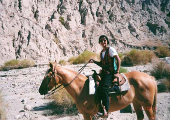 Rachana Rajendra riding a horse